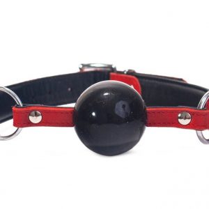 SILICONE BALL GAG NUBUCK LEATHER