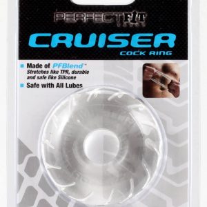 Fat Boy Silicone PF Blend Cruiser Cock Ring - Ice Clear