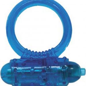 Silicone Soft Cock-Ring blue m. Vibr.