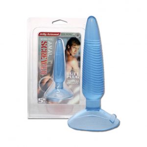 Anal Screwer. Jelly 5" plug in blue colour.