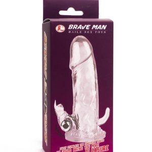 Penis sleeve, Bullet vibrator, TPR Materieal, 3 LR44 batteries