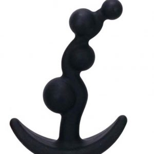 Beaded Silicone Butt Plug Black